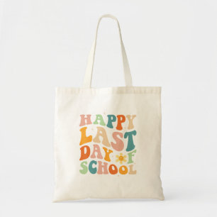 Gelukkige laatste dag van school groovy leraar stu tote bag