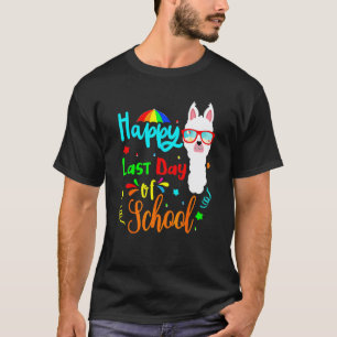Gelukkige laatste schooldag Alpaca Lama Schattig T-shirt
