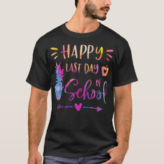 Gelukkige laatste schooldag Ananas Grappige Leraar T-shirt
