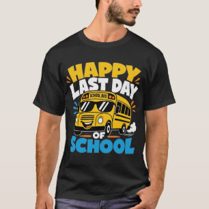 Gelukkige laatste schooldag buschauffeur kinderen t-shirt
