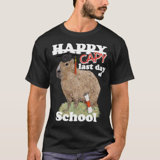 Gelukkige laatste schooldag Capybara Afstuderen T-shirt