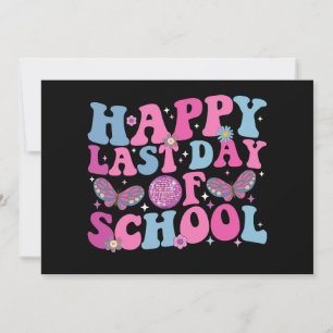 Gelukkige laatste schooldag Disco Bal Groovy Retro Kaart