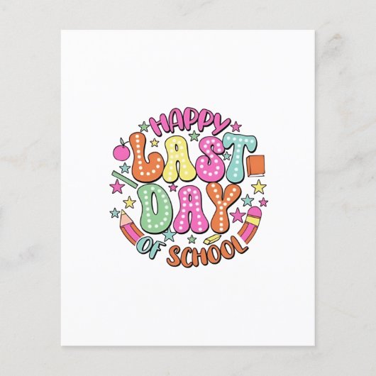Gelukkige laatste schooldag flyer (Voorkant)