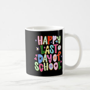 Gelukkige laatste schooldag grappige eind van het  koffiemok