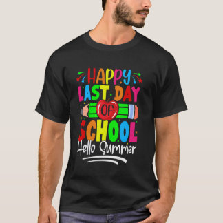 Gelukkige laatste schooldag Hallo Zomer Docent Afs T-shirt