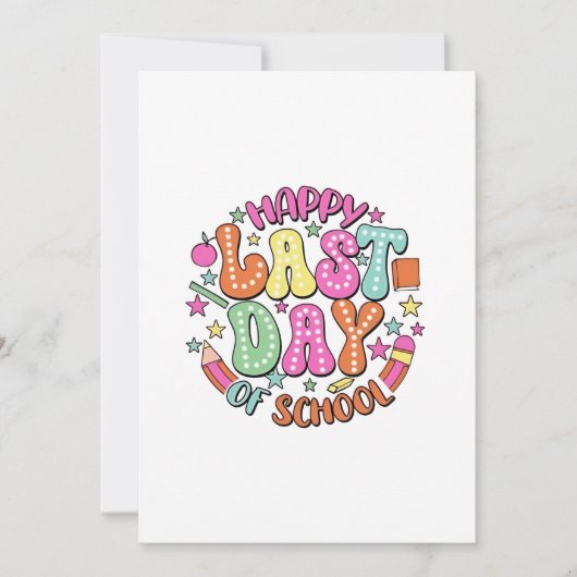Gelukkige laatste schooldag kaart (Voorkant)