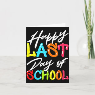 Gelukkige laatste schooldag kinderen leraar studen kaart