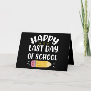 Gelukkige Laatste Schooldag Leraar En Leerling Kaart