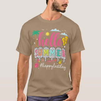 Gelukkige laatste schooldag leraar kinderen hallo  t-shirt