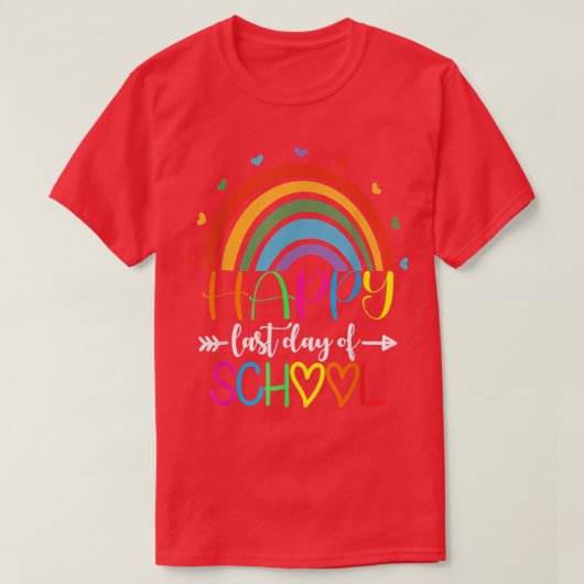 Gelukkige laatste schooldag leraar leerling afstud t-shirt (Design voorkant)