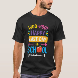 Gelukkige laatste schooldag leraar student afstude t-shirt