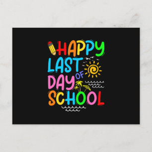 Gelukkige laatste schooldag Leraar Zomerzonnebril Aankondigingskaart