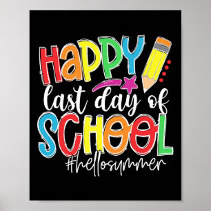 Gelukkige laatste schooldag Leraren Kinderen Afstu Poster