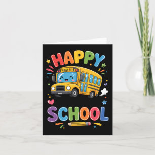 Gelukkige laatste schooldag Schattige schoolbus zo Kaart