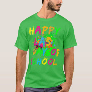 Gelukkige laatste schooldag verfspat effect Glo T-shirt