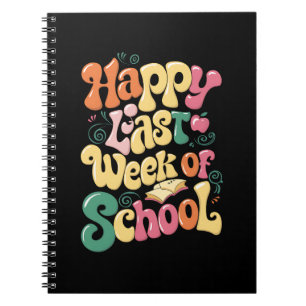 Gelukkige laatste week van school leraren studente notitieboek