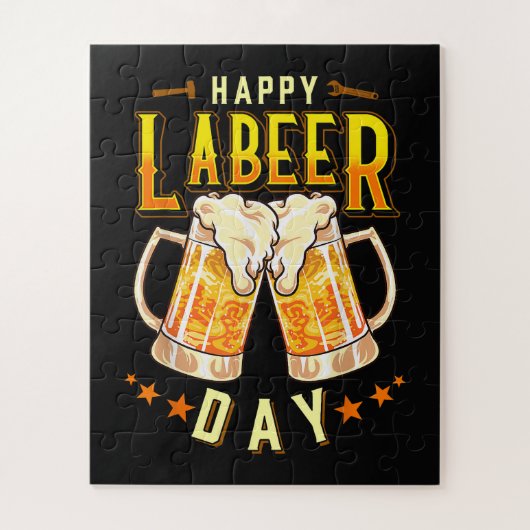 Gelukkige Labeer Dag Funny Labor Day Legpuzzel (Verticaal)