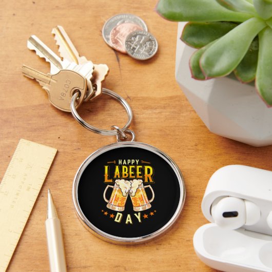 Gelukkige Labeer Dag Funny Labor Day Sleutelhanger (Bureau)