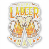 Gelukkige Labeer Dag Funny Labor Day Sticker (Voorkant)
