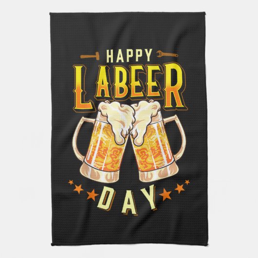 Gelukkige Labeer Dag Funny Labor Day Theedoek (Verticaal)