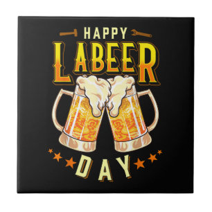 Gelukkige Labeer Dag Grappige Dag van de Arbeid Tegeltje