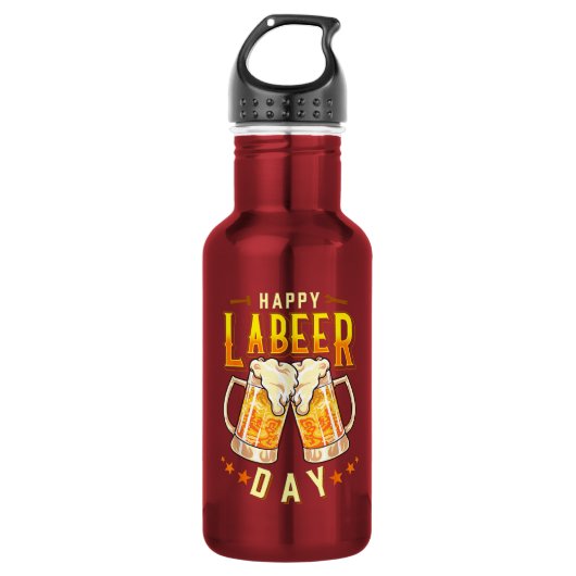 Gelukkige Labeer Dag Grappige Dag van de Arbeid Waterfles (Voorkant)