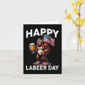 Gelukkige Labeer Dag Labor Day Sasquatch Amerikaan Kaart (Gele Bloem)
