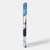 Gelukkige Labrador in een rode muts onder een blau Case-Mate iPhone Case (Achterkant / Rechts)