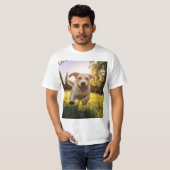 Gelukkige Labrador Puppy Running T-shirt (Voorkant volledig)