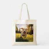 Gelukkige Labrador Puppy Running Tote Bag (Achterkant)
