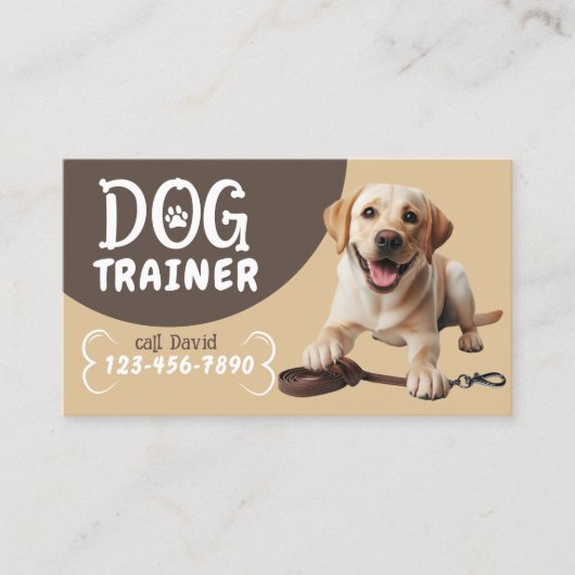 Gelukkige Labrador Retriever Professionele Hondent Visitekaartje (Voorkant)