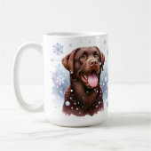 Gelukkige Labrador Retriever Puppy Dog Kerstmis Koffiemok (Links)