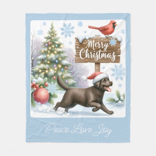 Gelukkige Labrador Retriever Puppy Hond Vrolijk Ke Fleece Deken (Voorkant)