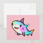 Gelukkige lachende baby haai met bubbels. briefkaart (Voorkant / Achterkant)