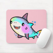 Gelukkige lachende baby haai met bubbels. muismat (Met muis)