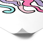 Gelukkige lachende baby kwal met bubbels. poster (Hoek)