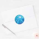 gelukkige lachende kwallen ronde sticker (Envelop)
