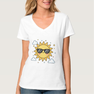 Gelukkige Lachende Zon Cartoon - Minimalistische K T-shirt