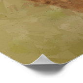 Gelukkige lama, schilder effect poster (Hoek)