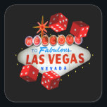 Gelukkige Las Vegas Stickers<br><div class="desc">De gelukkige stickers van Las Vegas kenmerken een originele kunstgrafiek door urbanphotos.net,  het bekende teken van Welkom aan Fabulous Las Vegas met rode dobbelstenen.</div>