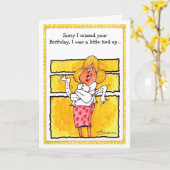 Gelukkige Late Verjaardag, Grootte: Norm (5" x 7") Kaart (Gele Bloem)