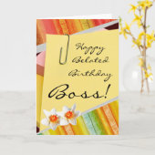Gelukkige late verjaardagskaarten van de baas kaart (Gele Bloem)