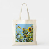 Gelukkige late zomer zonnebloemen tote bag (Achterkant)