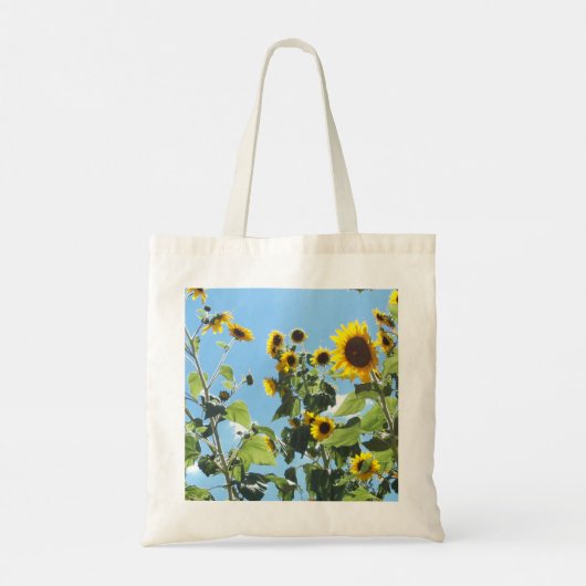 Gelukkige late zomer zonnebloemen tote bag (Achterkant)