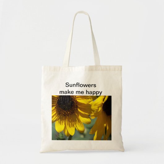 Gelukkige late zomer zonnebloemen tote bag (Voorkant)