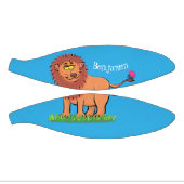 Gelukkige leeuw met vlinder cartoon illustratie basketbal (Panelen)