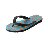Gelukkige leeuw met vlinder cartoon illustratie kinder teenslippers (Schuin)