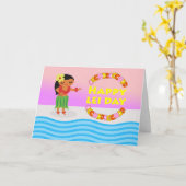 Gelukkige Lei Dag, Hawaiiaanse Meidag, Danser Hula Kaart (Gele Bloem)