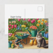 Gelukkige Lente Bloementuin  Briefkaart (Voorkant / Achterkant)
