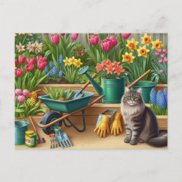 Gelukkige Lente Bloementuin Briefkaart